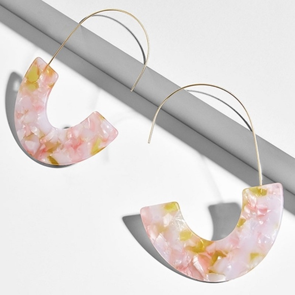 Boho 🎅Fashion Multicolored Resin Hoop Earrings - Picture 3 of 4